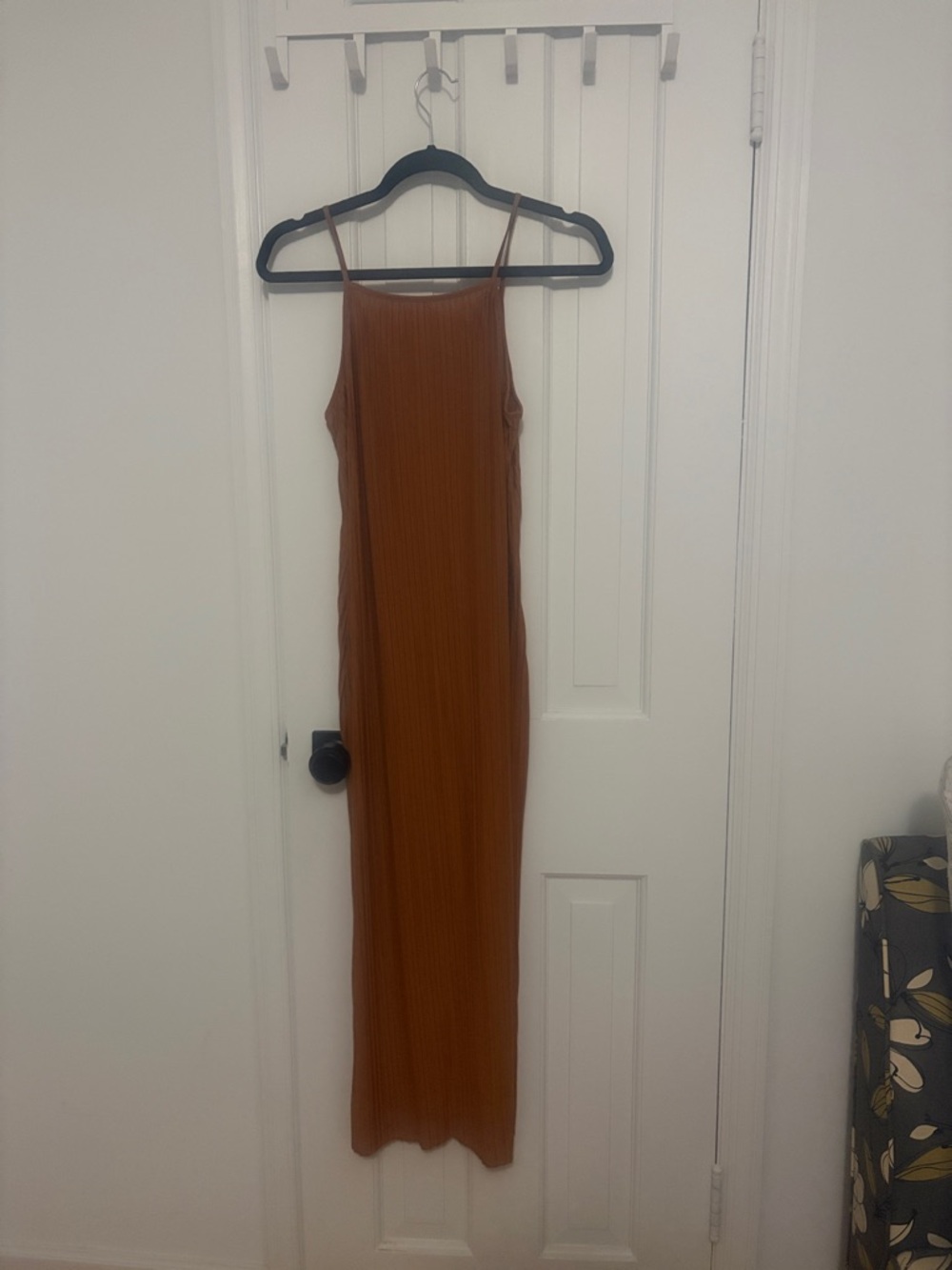 a new day Ribbed Spaghetti-Strap Maxi Dress in Burnt Orange